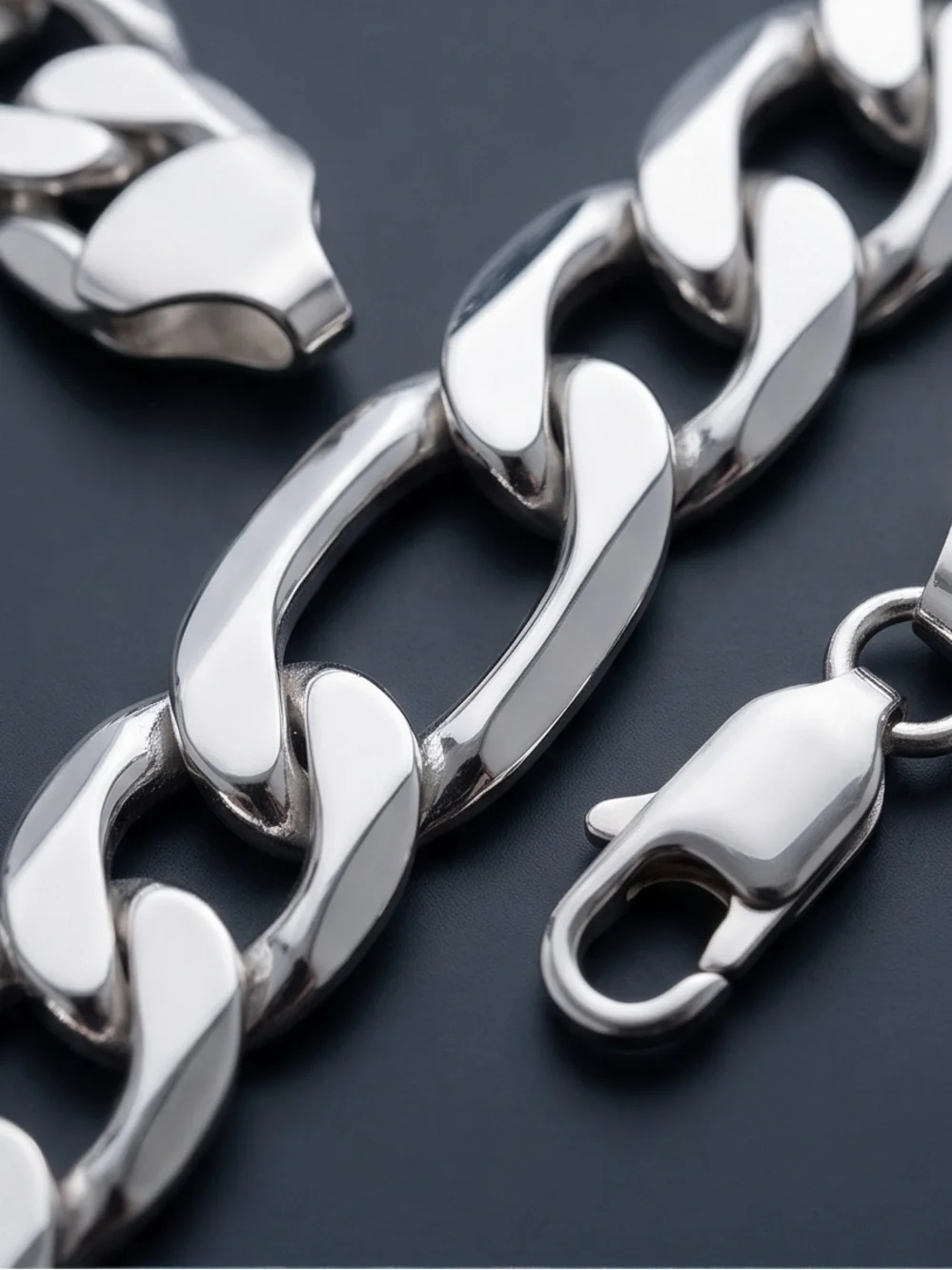 Men's 925 SilverCuban Link Bracelet - Polished Chain